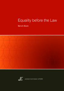 Equality before the Law Bench Book Judicial Commission of NSW  Published in Sydney by the