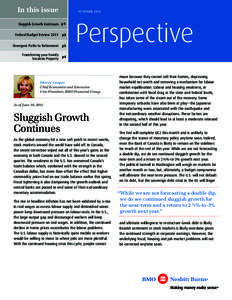 In this issue  SUMMER 2011 Sluggish Growth Continues p1 Federal Budget Review 2011