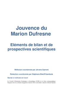 Jouvence du Marion Dufresne Eléments de bilan et de prospectives scientifiques  Réflexion coordonnée par Jérome Dyment