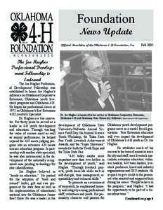 Foundation News Update Official Newsletter of the Oklahoma 4-H Foundation, Inc  Fall 2005