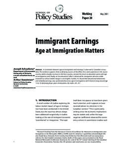 Working Paper 20 May[removed]Immigrant Earnings