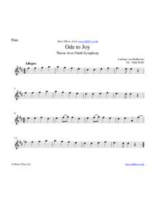 Flute  Sheet Music from www.mfiles.co.uk Ode to Joy Theme from Ninth Symphony