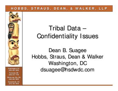 Tribal Data - Confidentiality Issues