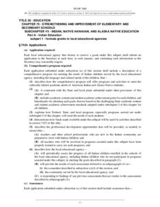 20 USC 7424 NB: This unofficial compilation of the U.S. Code is current as of Jan. 4, 2012 (see http://www.law.cornell.edu/uscode/uscprint.html). TITLE 20 - EDUCATION CHAPTER 70 - STRENGTHENING AND IMPROVEMENT OF ELEMENT