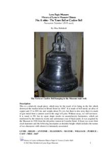 Lyme Regis Museum History of Lyme in Museum Objects No. 8: [removed]The Town Bell or Curfew Bell Accession Number: LRM[removed]By Max Hebditch