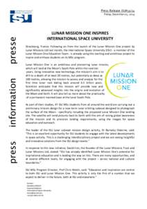 International Space University / CubeSat / Exploration of the Moon / Moon landing / Moon / Luna programme / Spacecraft / Spaceflight / Space technology