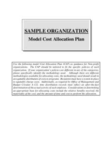 Model Cost Allocation Plan