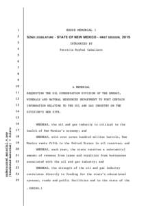 HOUSE MEMORIAL[removed]52ND LEGISLATURE - STATE OF NEW MEXICO - FIRST SESSION, 2015