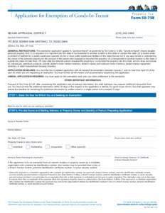 P r o p e r t y Ta x  Application for Exemption of Goods-In-Transit Form[removed]