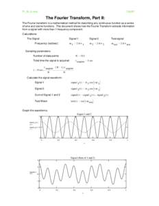 Fourier analysis / Integral transforms / Wave mechanics / Acoustics / Waveform / Sampling / Fourier transform / Frequency / Short-time Fourier transform / Mathematical analysis / Physics / Signal processing