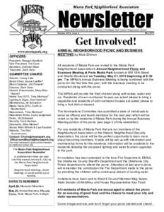 Mesta Park Neighborhood Association  Newsletter News and information for ALL residents of the Mesta Park Historic Preservation District May 2013