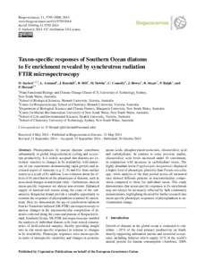 Biogeosciences, 11, 5795–5808, 2014 www.biogeosciences.net[removed]doi:[removed]bg[removed] © Author(s[removed]CC Attribution 3.0 License.  Taxon-specific responses of Southern Ocean diatoms