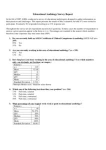 Educational Audiology Survey Report