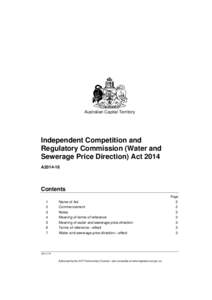 Independent Competition and Regulatory Commission (Water and Sewerage Price Direction) Act 2014