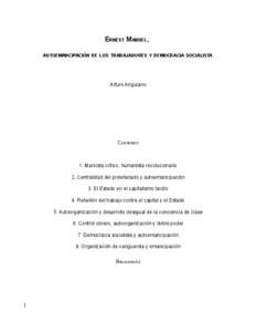 ERNEST MANDEL, AUTOEMANCIPACIÓN DE LOS TRABAJADORES Y DEMOCRACIA SOCIALISTA