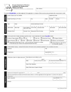 Application for Replacement Plates(s) and Tab(s)