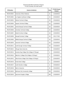 FY 2011 Formula Grantees under the Predominantly Black Institutions Program (PDF)