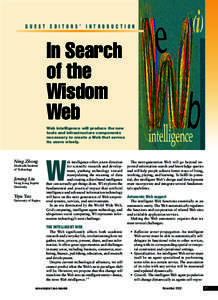 GUEST EDITORS’ INTRODUCTION  In Search of the Wisdom Web