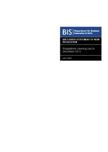 BIS fourth statement of new regulation: regulations covering July to December 2012