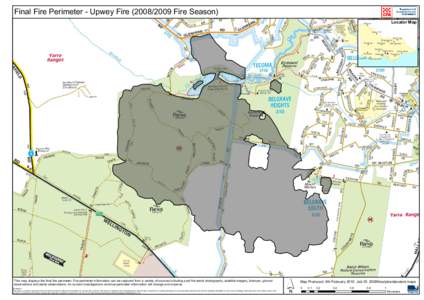 Final Fire Perimeter - Upwey Fire[removed]Fire Season)  Locator Map Mildura !