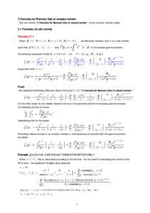5 Formulas for Riemann Zeta at complex number We can extend 
