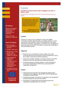 EuropeAid  Forestry Livelihood enhancement and ecological security in Orissa, India  Sustainable management of Non Timber Forest Produces