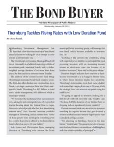 THE BOND BUYER The Daily Newspaper of Public Finance Wednesday, January 08, 2014