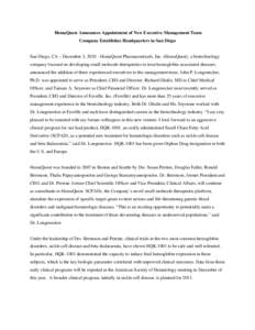 Microsoft Word - HQ Press Release Mgt Change - FINAL