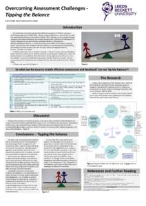 Overcoming Assessment Challenges Tipping the Balance Ruth Sutcliffe, Rachel Linfield and Ros Geldart Introduction It is well known to primary teachers that effective assessment of children requires a multi-faceted approa