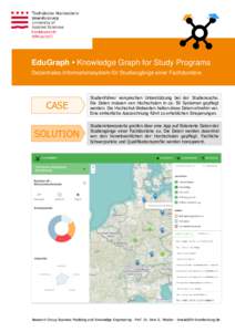 EduGraph • Knowledge Graph for Study Programs Dezentrales Informationssystem für Studiengänge einer Fachdomäne CASE  Studienführer versprechen Unterstützung bei der Studiensuche.