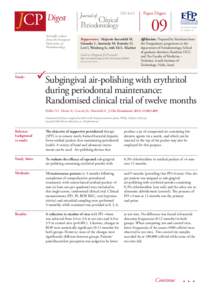 JCP Digest Scientific release from the European Federation of Periodontology