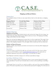 Microsoft Word - Shipping and Return Policies.doc