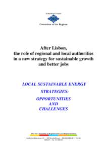 Technology / Energy policy / Covenant of Mayors / Urban studies and planning / Environmental social science / Sustainable energy / Energy policy of the European Union / Sustainable development / Energy development / Energy economics / Environment / European Union