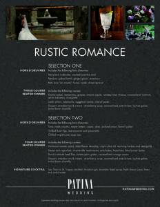 Rustic Romance Wedding Menu
