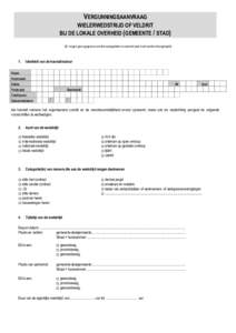 VERGUNNINGSAANVRAAG WIELERWEDSTRIJD OF VELDRIT BIJ DE LOKALE OVERHEID (GEMEENTE / STAD) (Er mogen geen gegevens worden opengelaten en wat niet past moet worden doorgehaald)  1.