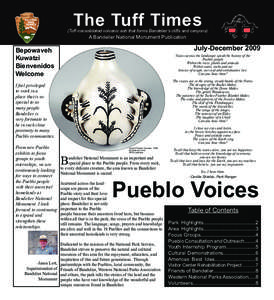 The Tuff Times  (Tuff-consolidated volcanic ash that forms Bandelier’s cliffs and canyons) A Bandelier National Monument Publication