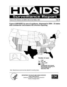 Reports of cases of AIDS, HIV infection, and HIV/AIDS  1 The HIV/AIDS Surveillance Report is published annually by the Division of HIV/AIDS Prevention–Surveillance and Epidemiology, National Center for HIV, STD, and T