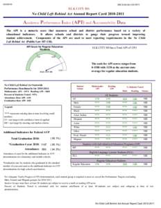 No Child Left Behind Act / Academic Performance Index / Adequate Yearly Progress / Education / Standards-based education / Individualized Education Program