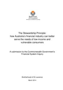 The Stewardship Principle – BSL submission to the Commonwealth Government Financial System inquiry