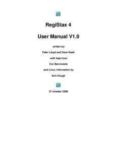 RegiStax 4 User Manual V1.0 written by Peter Lloyd and Dave Nash with help from Cor Berrevoets