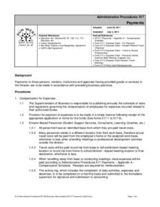 Administrative Procedures 517  Payments External References: • Education Act: Sections 85, 87, 109, 110, 175