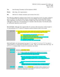 5JSC/LC/12/ALA response/ALA follow-up April 10, 2008 page 1 of 10 TO:  Joint Steering Committee for Development of RDA