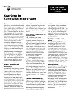 Conservation Tillage Series Number Five Cover Crops for Conservation Tillage Systems