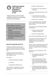 Factsheet on Intellectual property rights (IPR) and geographical indications (GIs) in TTIP