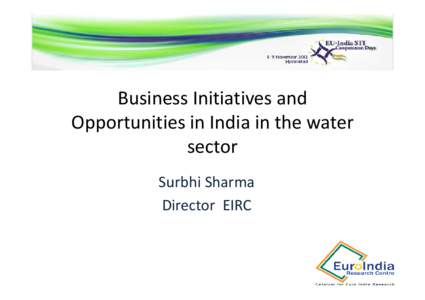 Euro-India Research Centre / Information technology in India / Water management