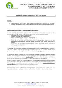 SIVOM D’ALIMENTATION EN EAU POTABLE ET D’ASSAINISSEMENT DES COMMUNES D’ANGY, BALAGNY, BURY ET MOUY DEMANDE D’ASSAINISSEMENT NON-COLLECTIF