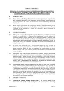 BURGES SALMON LLP RESPONSE TO DRAFT COMMISSION GUIDELINES ON THE ASSESSMENT OF NON- HORIZONTAL MERGERS UNDER THE COUNCIL REGULATION ON THE CONTROL OF CONCENTRATIONS BETWEEN UNDERTAKINGS 1