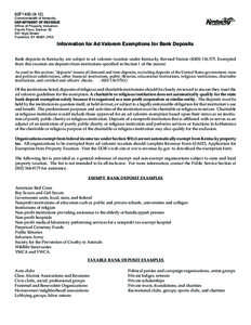 62F1400[removed]Commonwealth of Kentucky DEPARTMENT OF REVENUE Office of Property Valuation Fourth Floor, Station 32