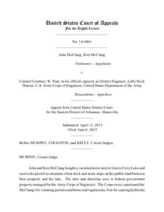 United States Court of Appeals For the Eighth Circuit ___________________________ No___________________________ John McClung; Kim McClung