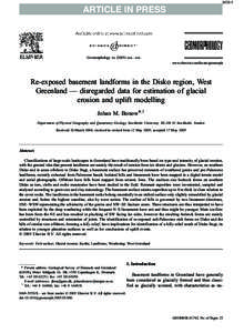 DTD 5  ARTICLE IN PRESS Geomorphology xx[removed]xxx – xxx www.elsevier.com/locate/geomorph